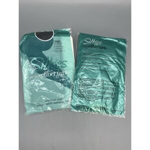 2 Vtg 04 Silkies Microfiber Tights X-TALL Dark Brown Control Top Soft Opaque NEW